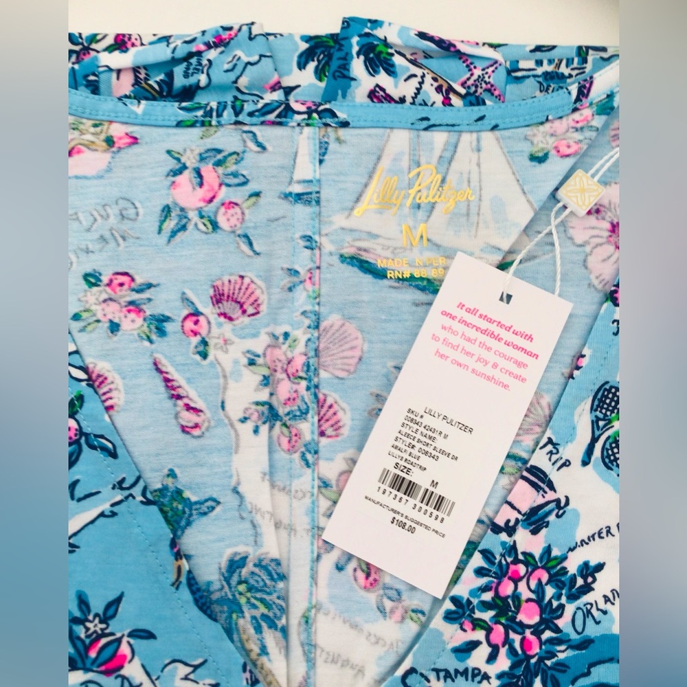 Lilly Pulitzer Aleece Dress-Amalfi Blue Lillys Roadtrip-Florida- NWT In Package - Picture 5 of 11